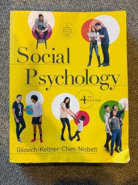 Social Psychology 4th Edition Textbook - Bright Yellow Cover